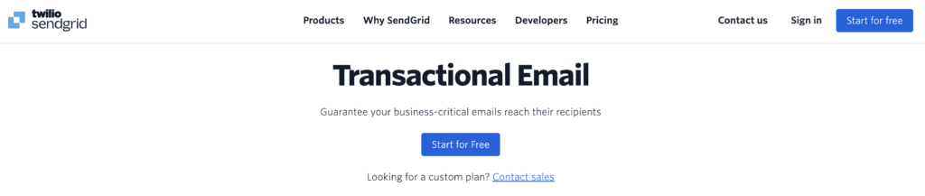 Sendgrid Email: transactional email